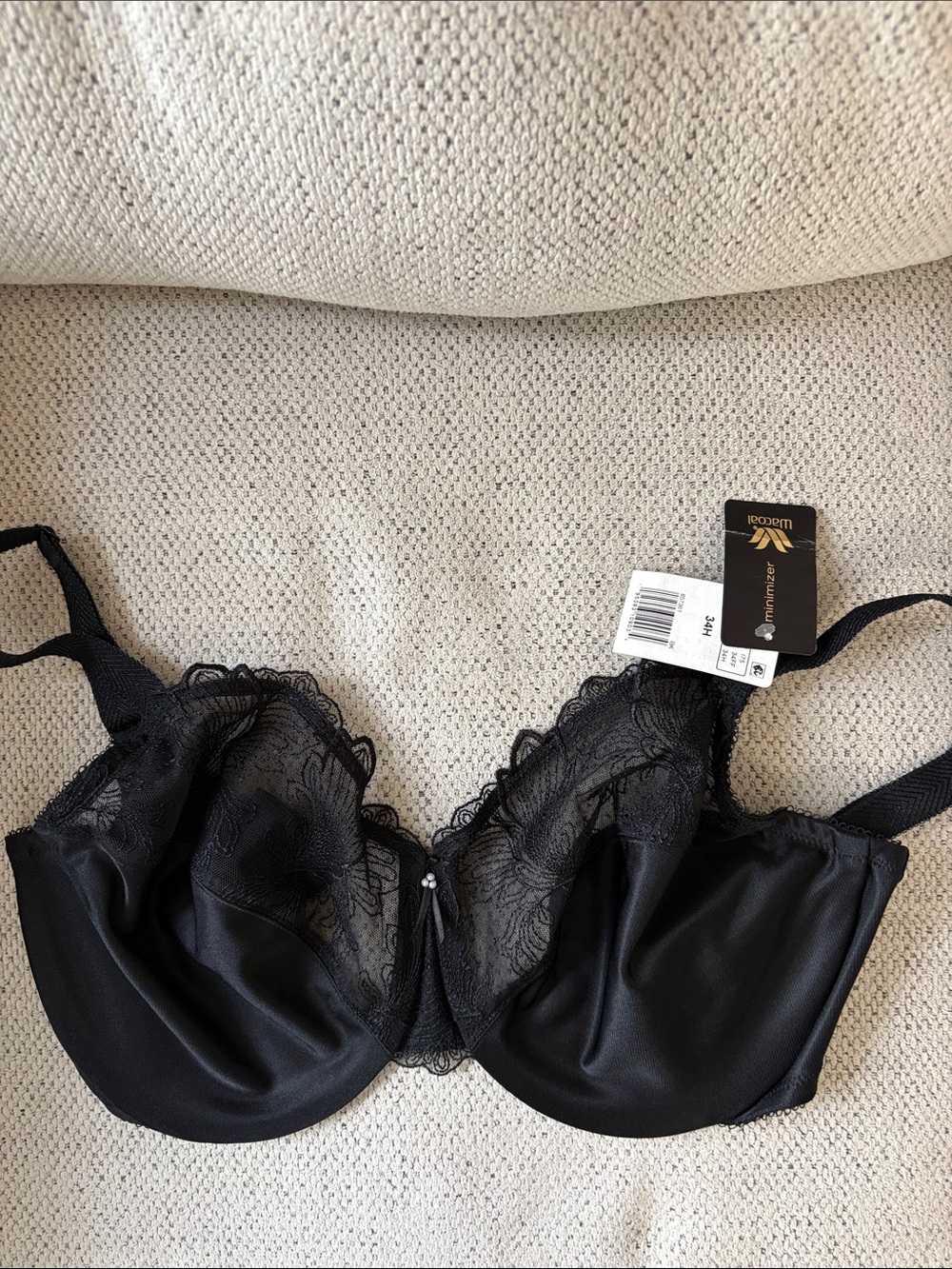 NWT Wacoal Black Lace Balconette Underwire Bra